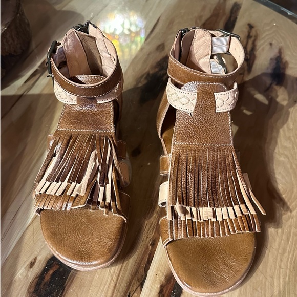 BED|STU Shoes - Fringe Brown Leather Sandals Bedstu Alena